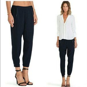 Vince  Pull-on Cropped Pants Joggers Trousers Navy Blue Size L